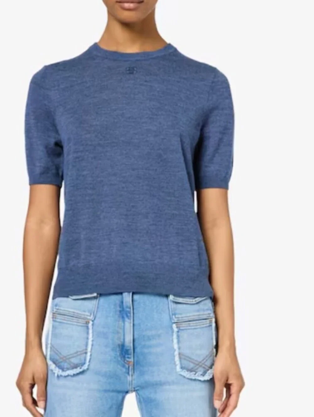 Gerard Darel Navy Blue Waist Length Junia Wool Jumper Sweater - Size - 1